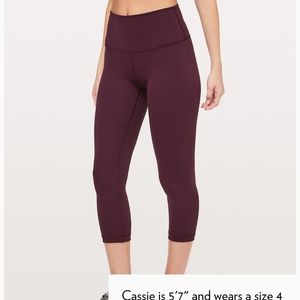 Lululemon Wunder Under Crop Dark Adobe Size 10